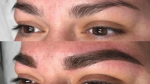 microblading eyebrows before and after